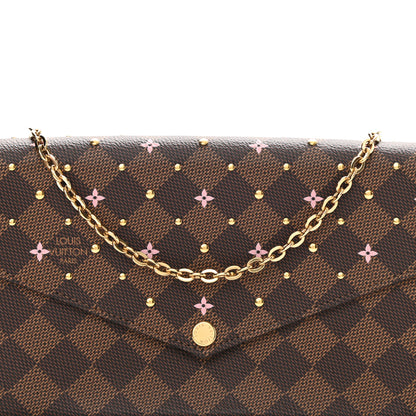 Louis Vuitton Damier Ebene Studded Pochette Felicie Chain Wallet 9 of 9