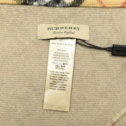 Burberry Cashmere Vintage Check Bandana Scarf Antique Yellow 2 of 2