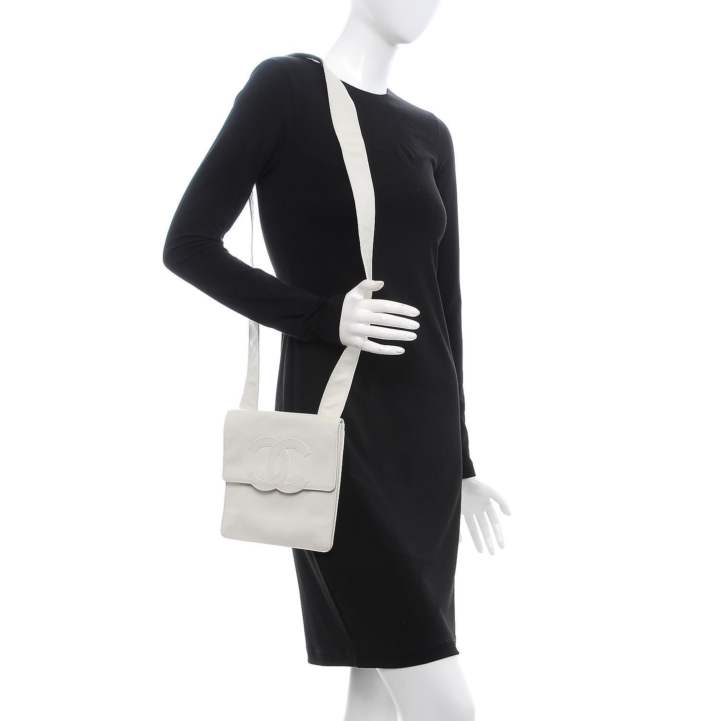 Calfskin CC Crossbody White
