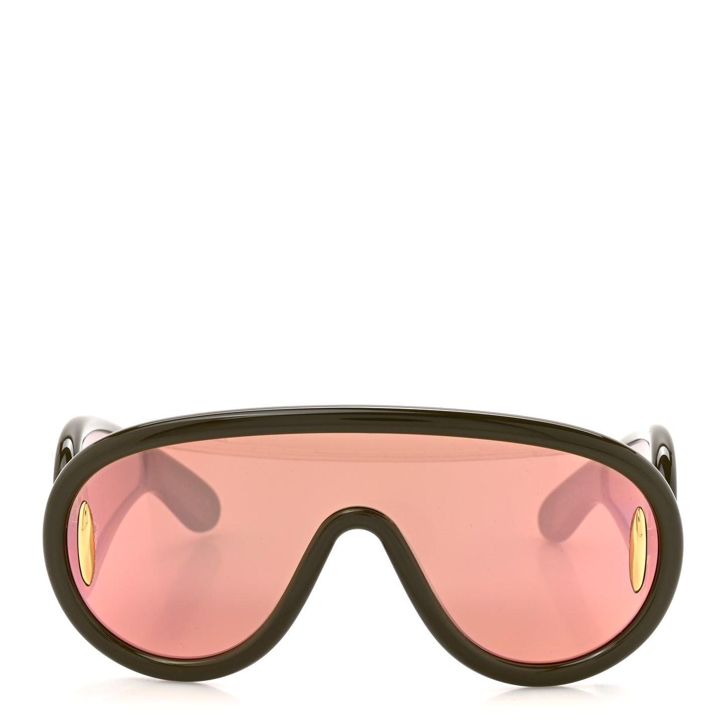 Acetate Mirrored Anagram Wave Mask Sunglasses LW40108I Brown