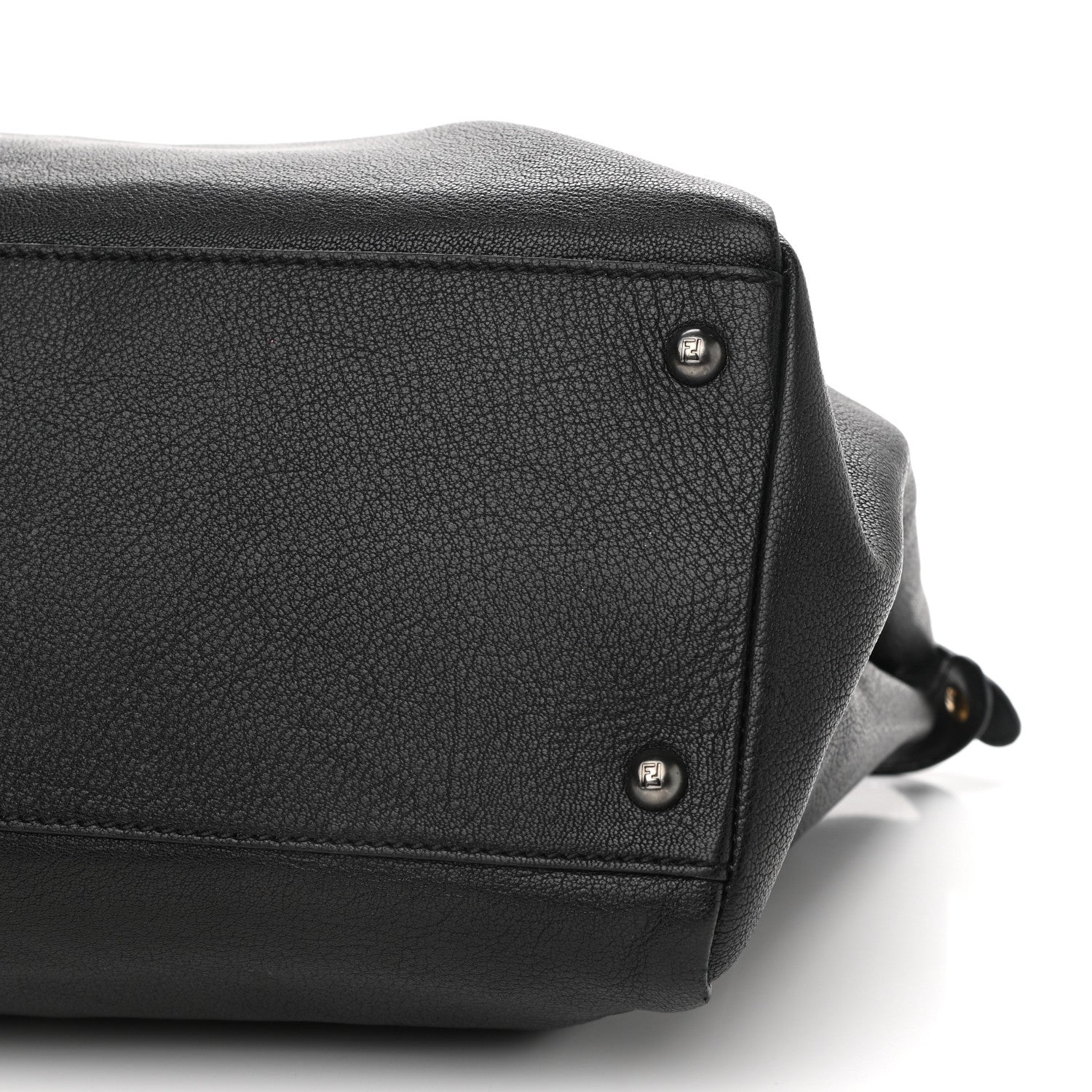 Fendi Goatskin Large Peekaboo Iconic Satchel Black Lampone 6 of 10