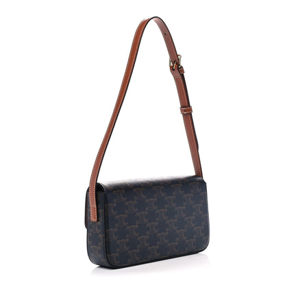 Celine Canvas Calfskin Triomphe Shoulder Bag Tan 3 of 11