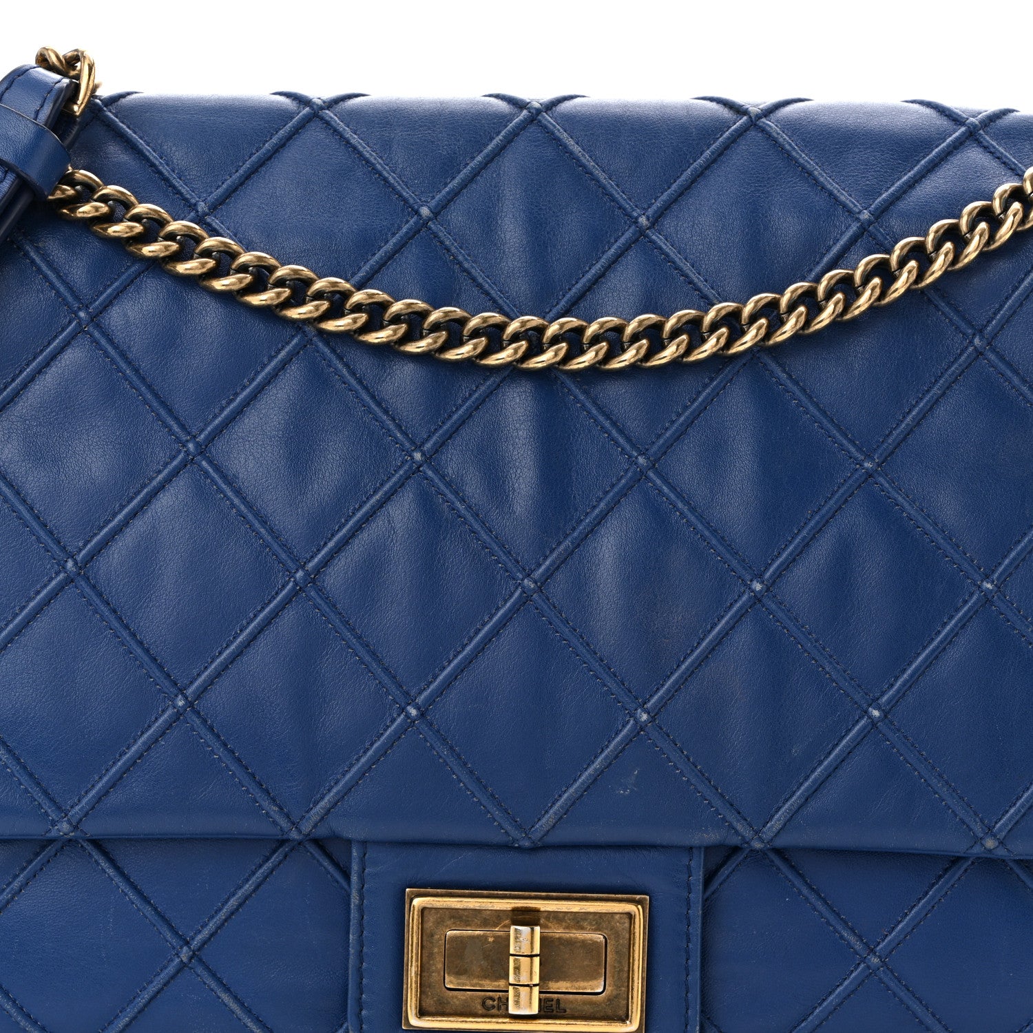 Chanel Calfskin Diamond Debossed Large Cosmos Flap Blue 1886493