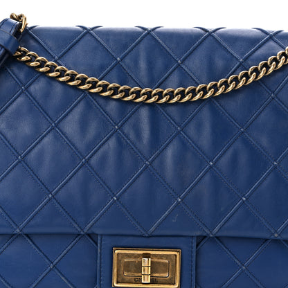 Chanel Calfskin Diamond Debossed Large Cosmos Flap Blue 8 of 11