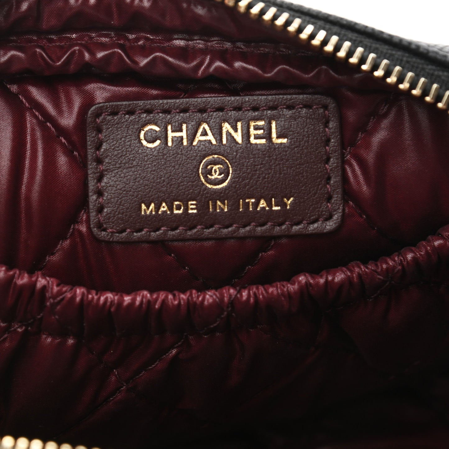 Caviar Quilted Small Curvy Pouch Cosmetic Case Black