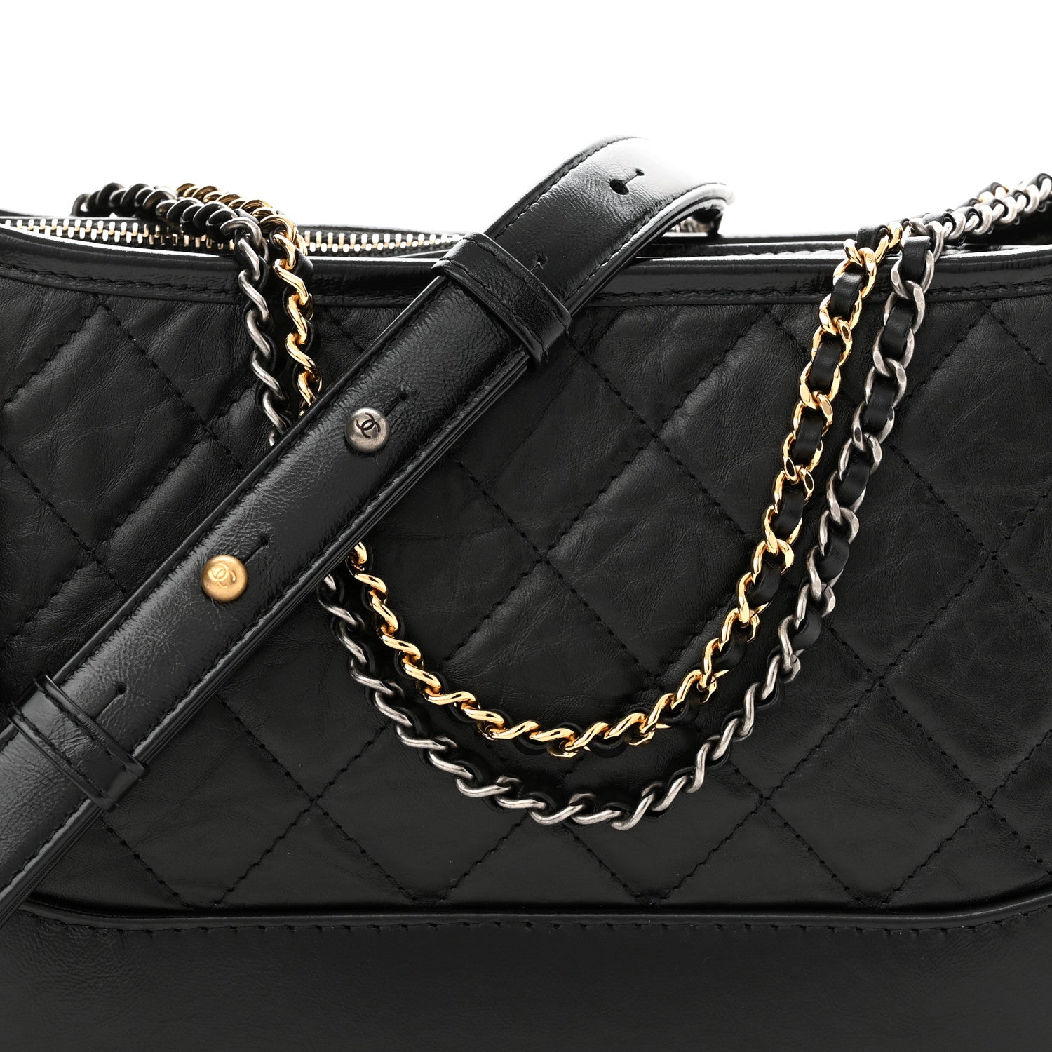 Chanel Aged Calfskin Quilted New Medium Gabrielle Hobo Black 8 of 11
