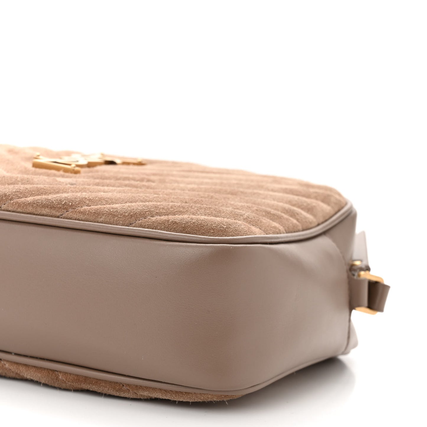 Suede Matelasse Monogram Lou Camera Bag Taupe