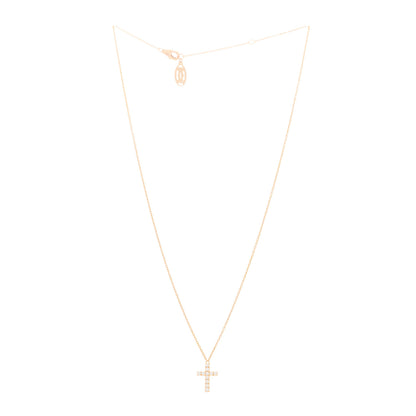 Cartier 18K Pink Gold Diamond Symbols Cross Pendant Necklace 3 of 6