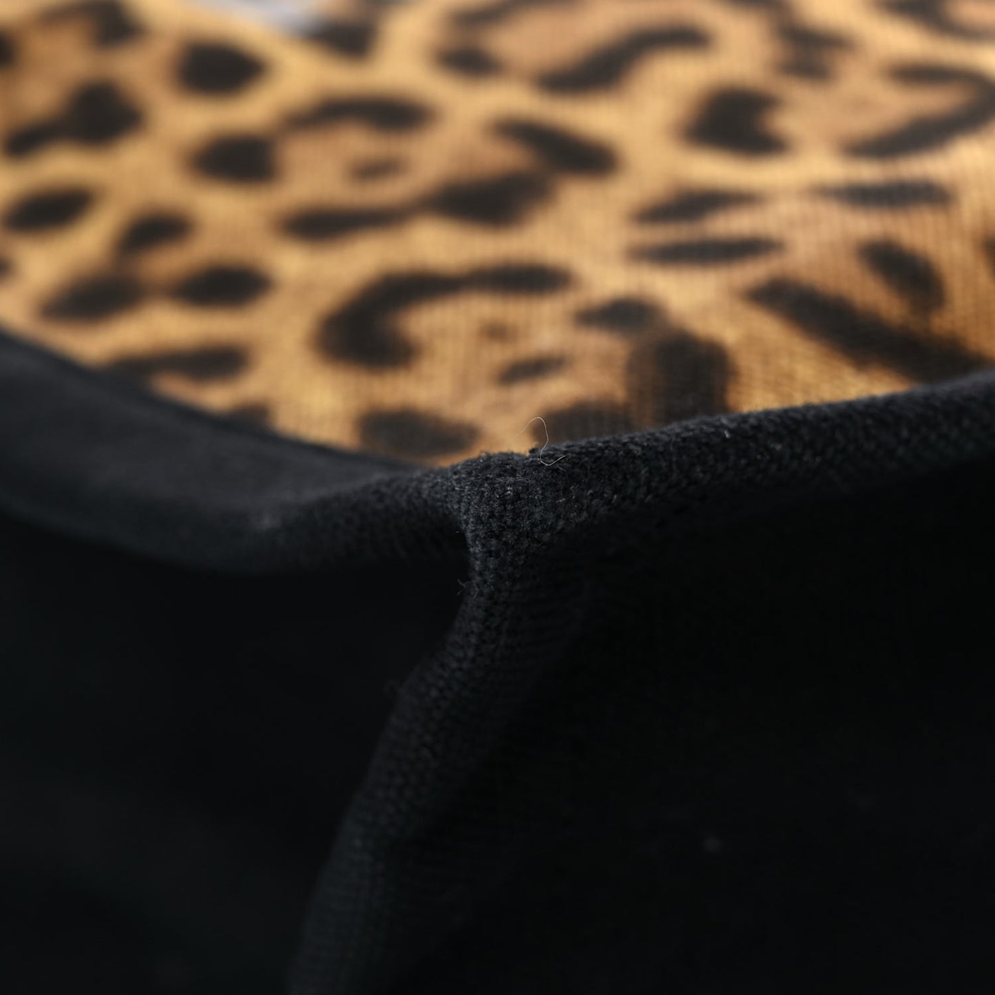 Canvas Calfskin Leopard Print Rive Gauche Noe Tote Natural Black