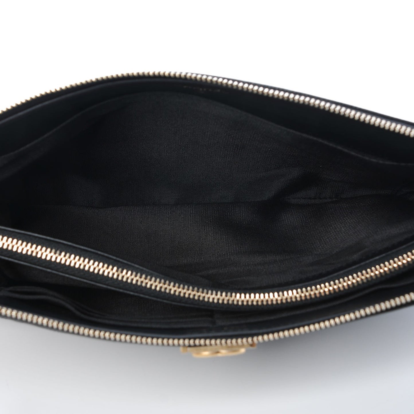 Caviar Quilted Small Zipped Boy Pouch Black