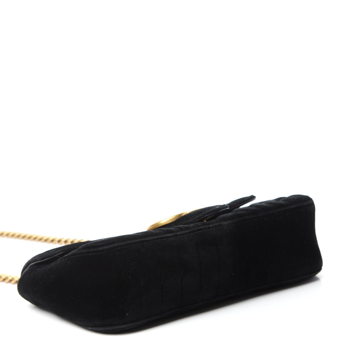 Velvet Matelasse Small GG Marmont Shoulder Bag Black
