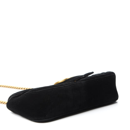Gucci Velvet Matelasse Small GG Marmont Shoulder Bag Black 4 of 13