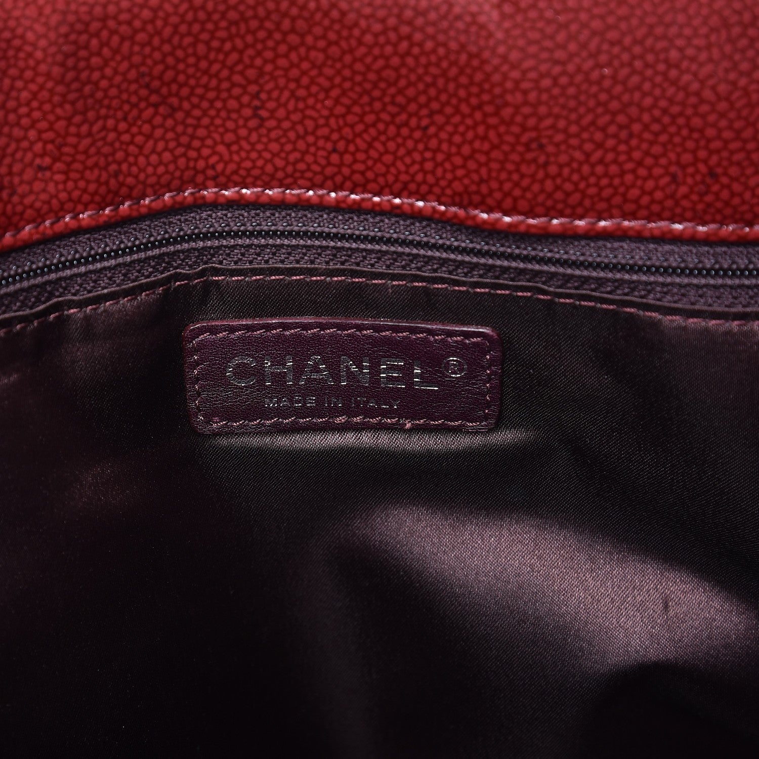 Chanel Patent Caviar Diamond Quilted Shine Small Reissue Tote Red 6 of 11