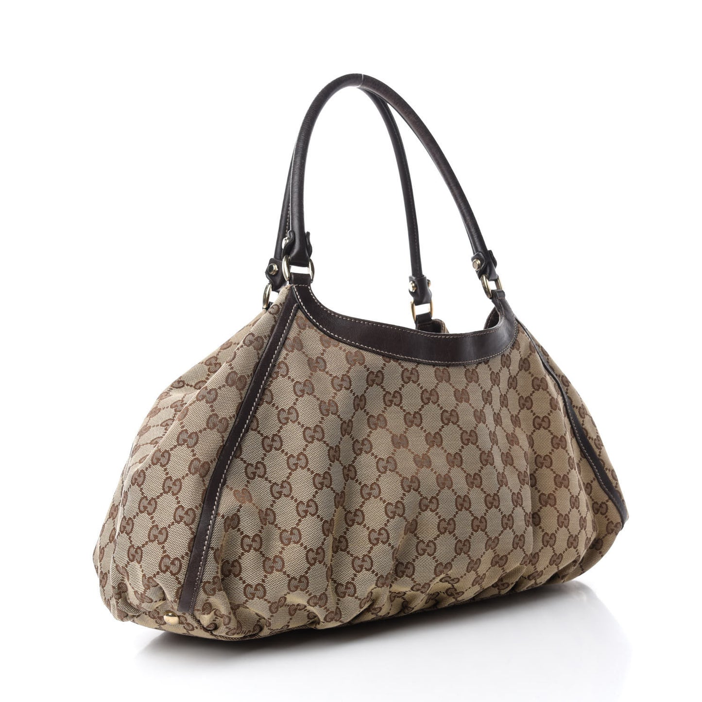 Monogram Large D Gold Hobo Dark Brown