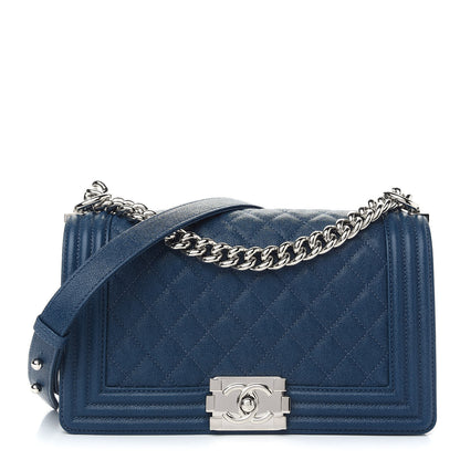 Chanel Caviar Quilted Medium Boy Flap Dark Blue 1 of 8