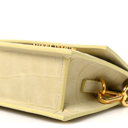 Jacquemus Nubuck Crocodile Embossed Le Chiquito Long Light Yellow 9 of 9