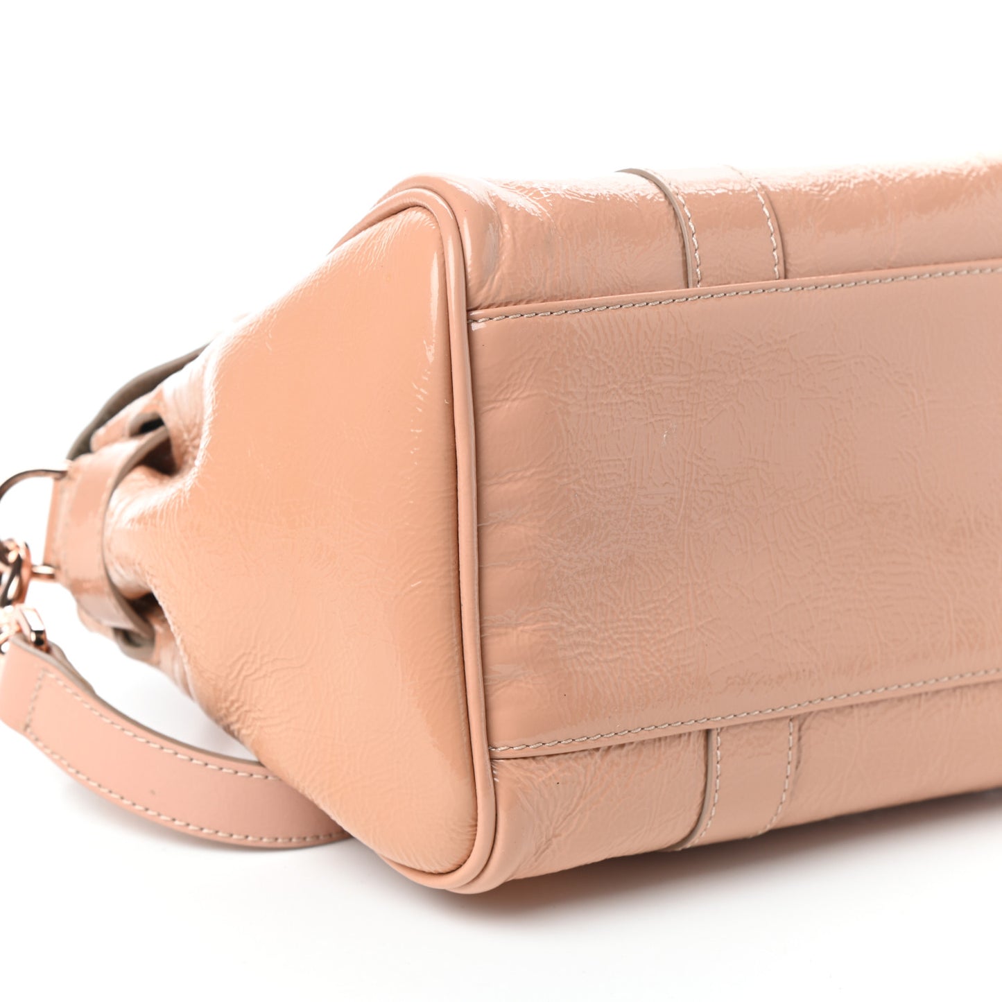 Wrinkled Patent Small Bayswater Plaster Pink