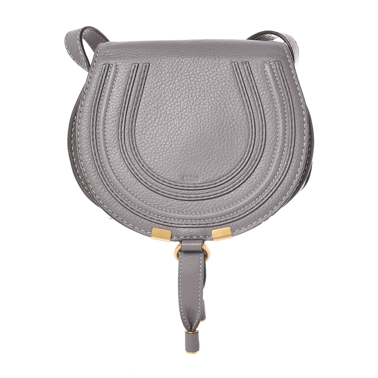 Chloe Calfskin Mini Marcie Round Crossbody Bag Cashmere Grey 1 of 7