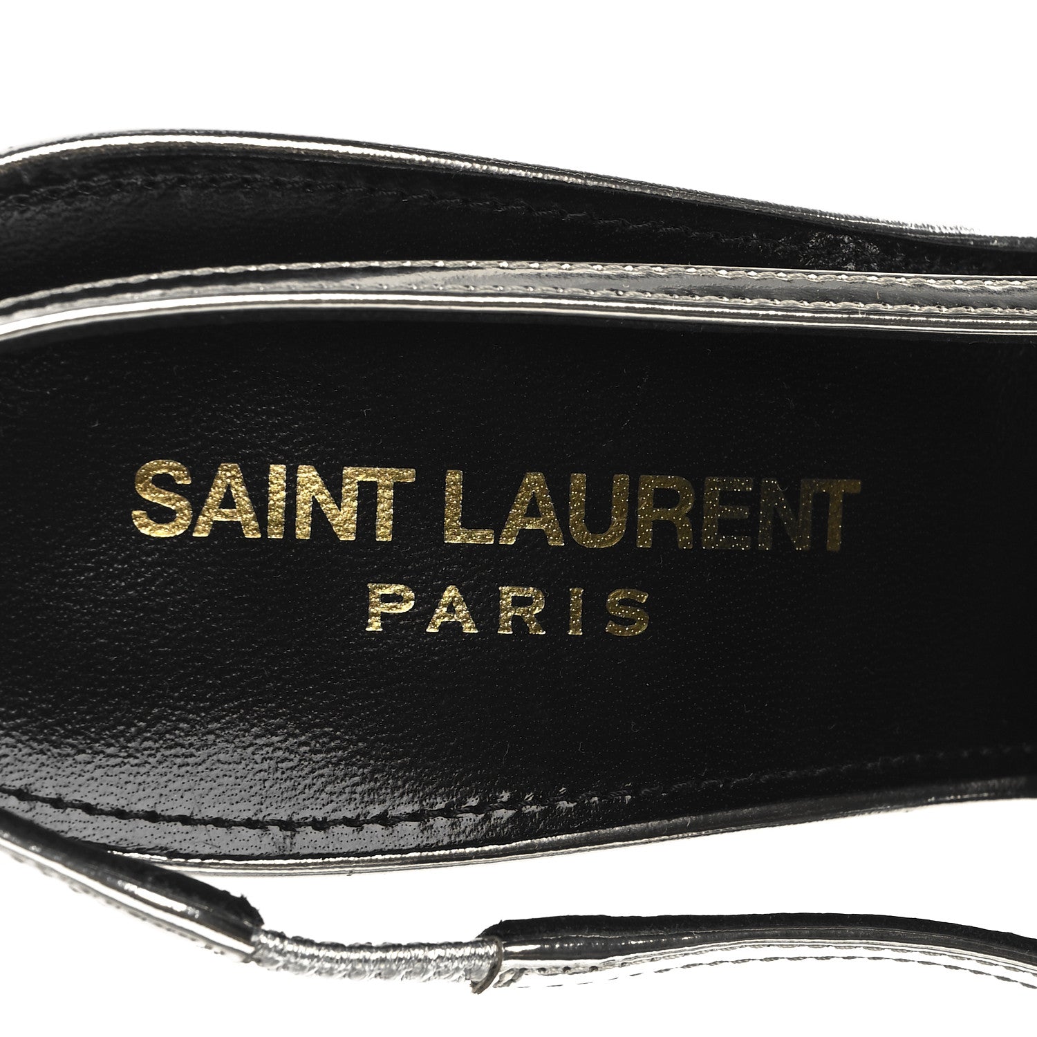 Saint Laurent Patent Tom 90 Dream Slingback Pumps 38.5 Argento 9 of 10