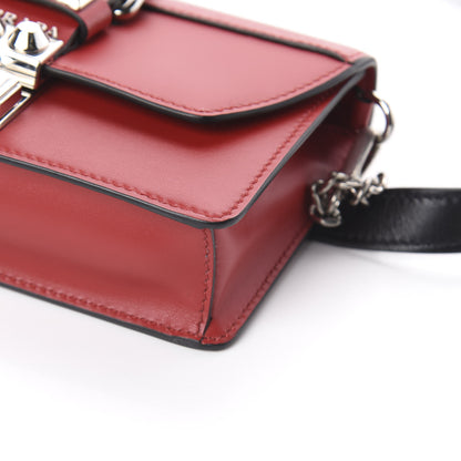 Prada Saffiano City Calfskin Studded Elektra Belt Bag Fuoco Black 7 of 7