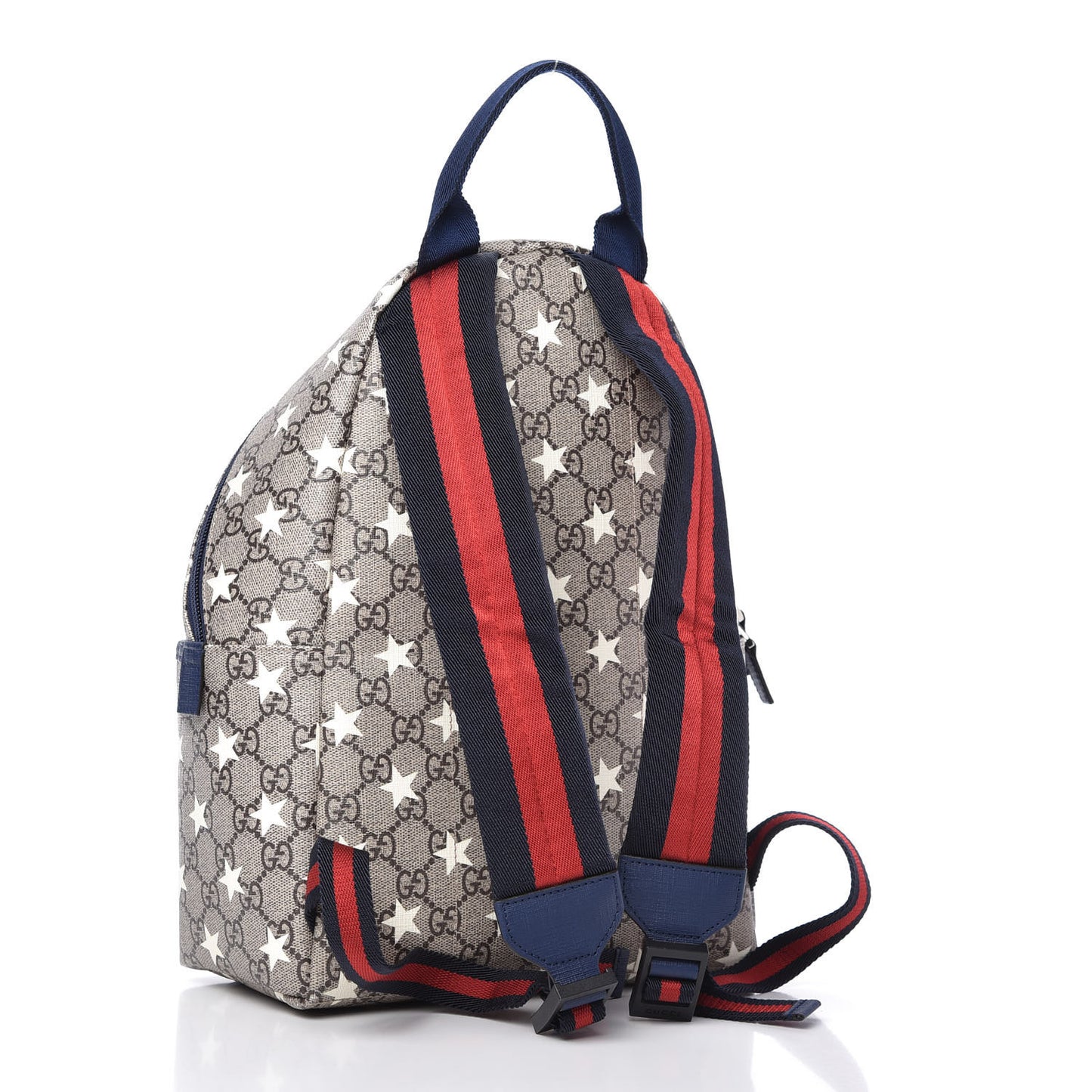 GG Supreme Monogram Stars Childrens Backpack Beige Ebony Yellow Royal