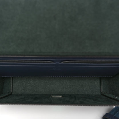 Fendi Vitello King FF Lines Embossed Bi-Color Baguette Soft Trunk Ghiaia Blue Mirto 5 of 9