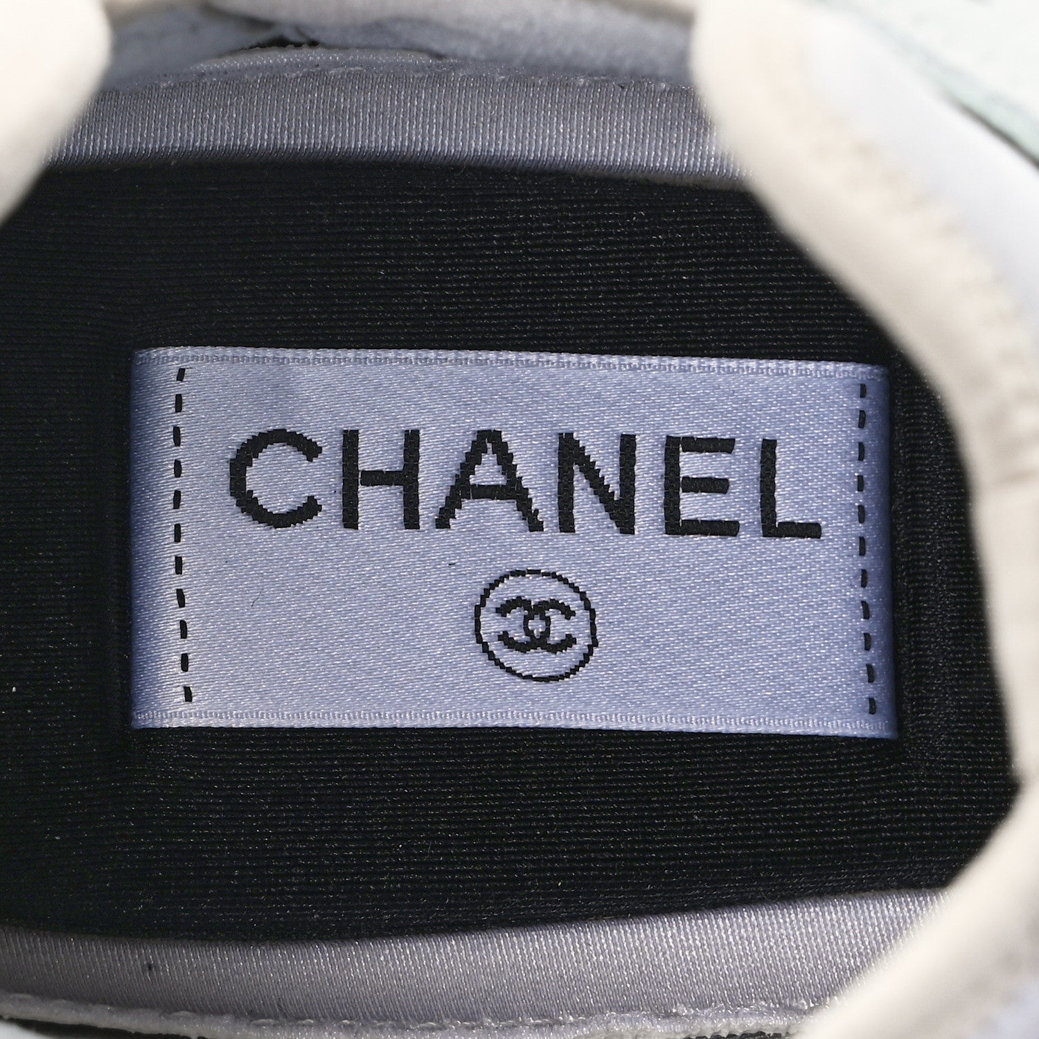Chanel Fabric Suede Calfskin Mesh Womens CC Sneakers 39.5 Black Blue Ivory 8 of 10