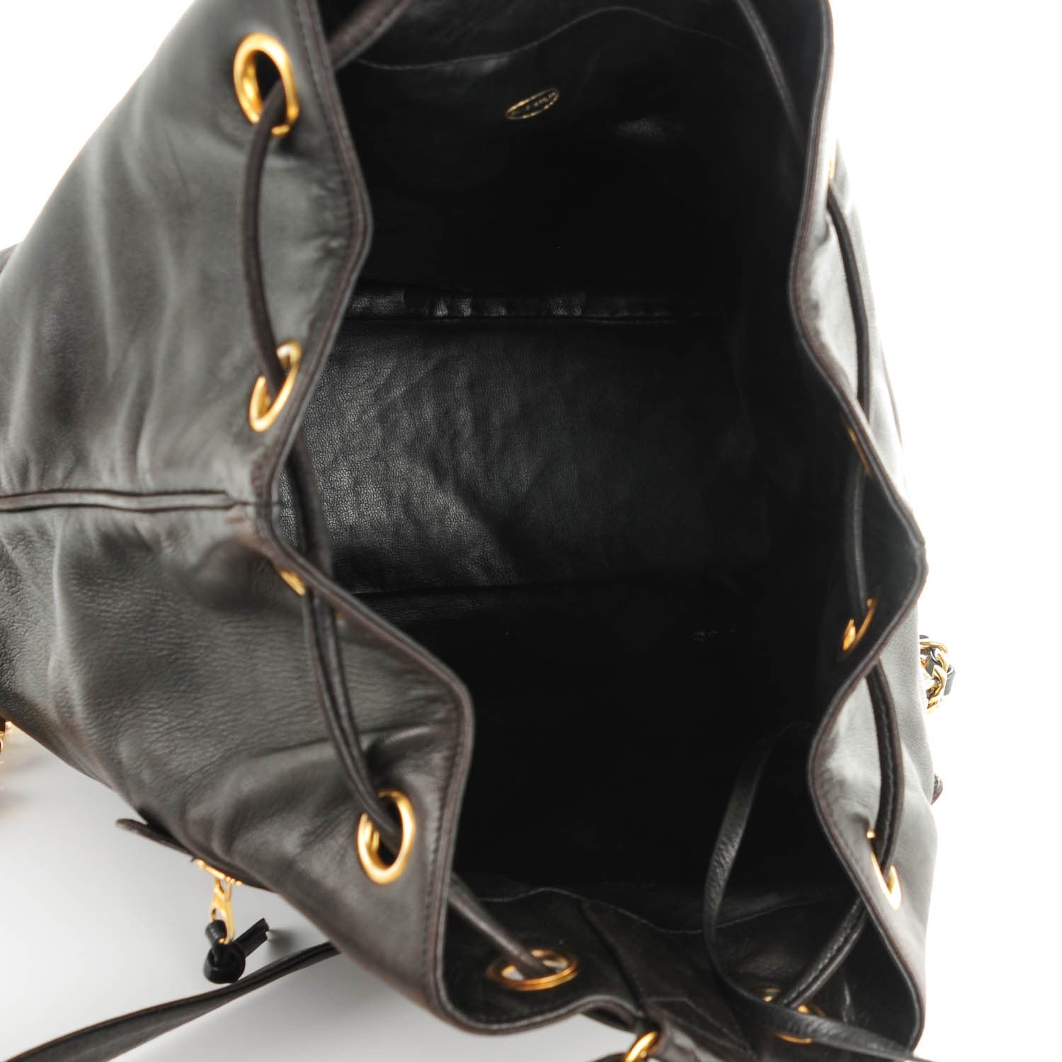 Chanel Lambskin CC Drawstring Backpack Black 6 of 9