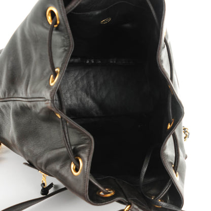 Chanel Lambskin CC Drawstring Backpack Black 6 of 9
