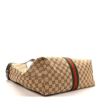 Gucci GG Monogram Web Large Giglio Tote Beige Brown 4 of 10
