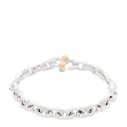 Tiffany Sterling Silver 18K Yellow Gold Wide Makers Chain Link Bracelet 1 of 6
