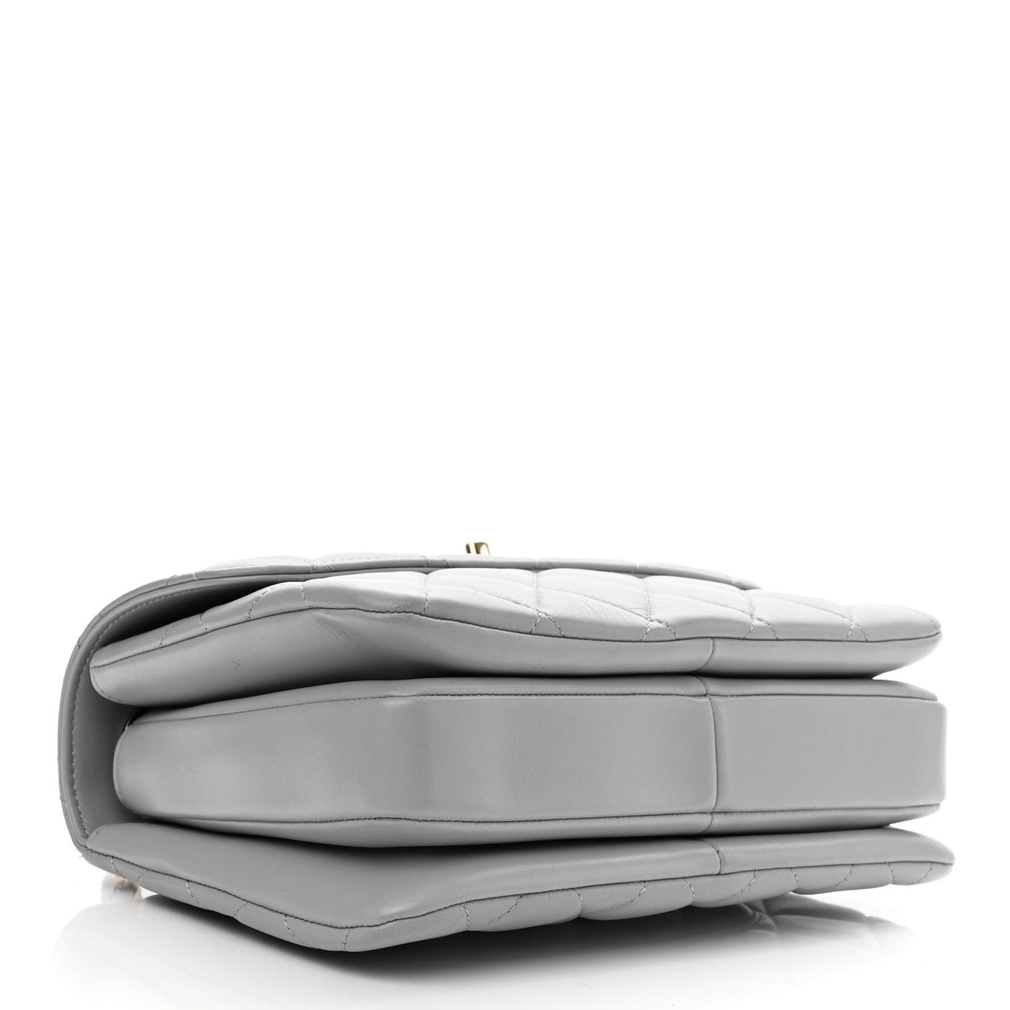 Lambskin Quilted Small Trendy CC Flap Dual Handle Bag Grey