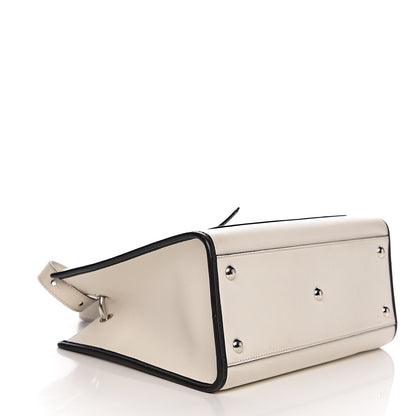 Fendi Vitello Century Opaco F is Fendi Bi-Color Small Runaway Satchel White Ice Black 3 of 12