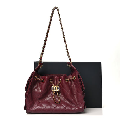 Chanel Grained Calfskin Quilted Mini Chanel 25 Handbag Dark Burgundy 11 of 11