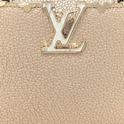Louis Vuitton Metallic Taurillon Embellished Flower Crown Mini Capucines Gold 7 of 10