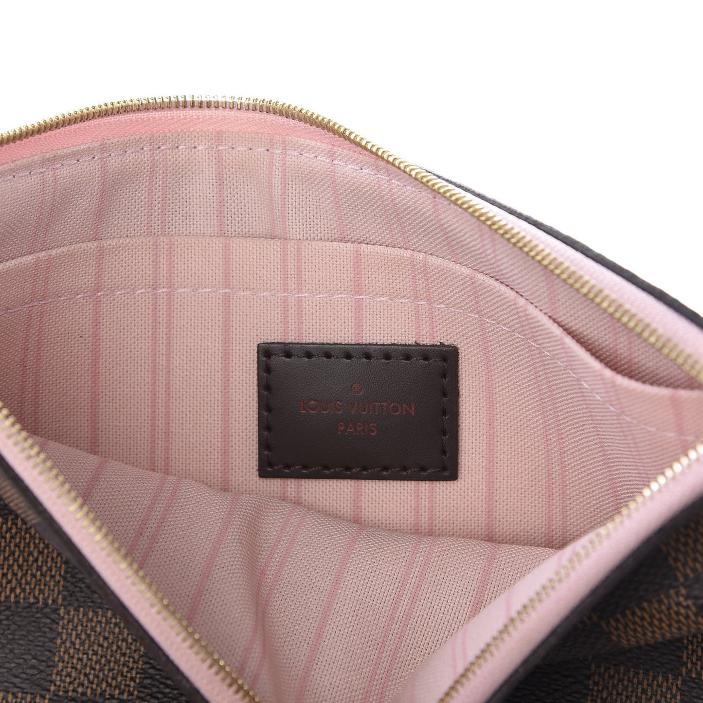 Damier Ebene Neverfull MM GM Pochette Rose Ballerine