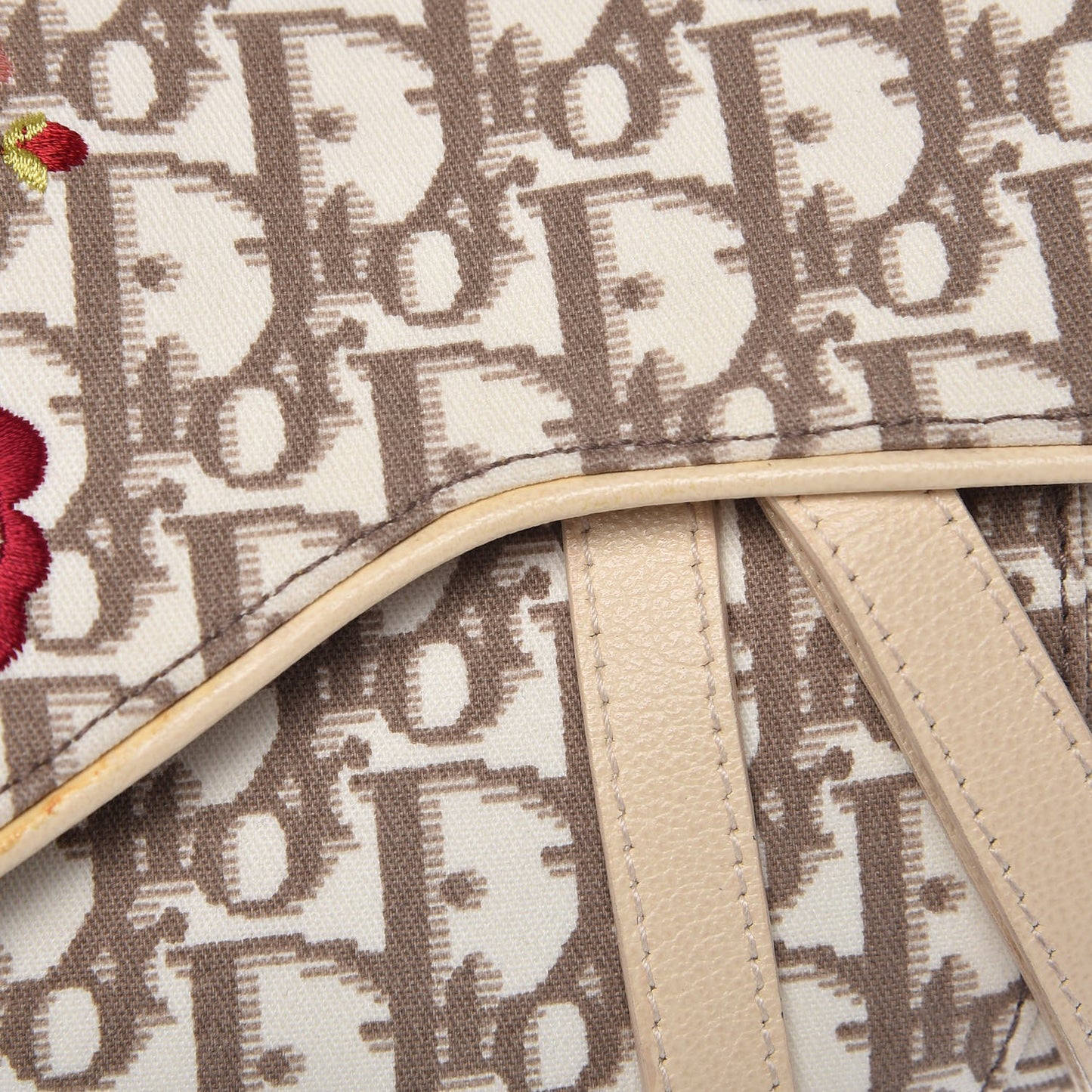 Monogram Vintage Flowers Saddle Bag Beige