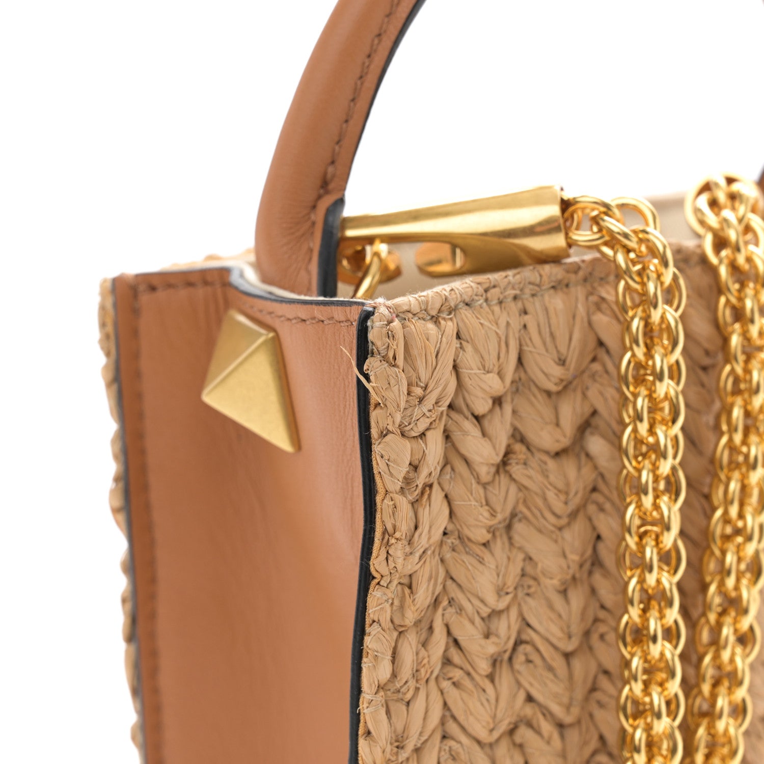 Valentino Garavani Raffia Vlogo Top Handle Bag Naturale 10 of 11