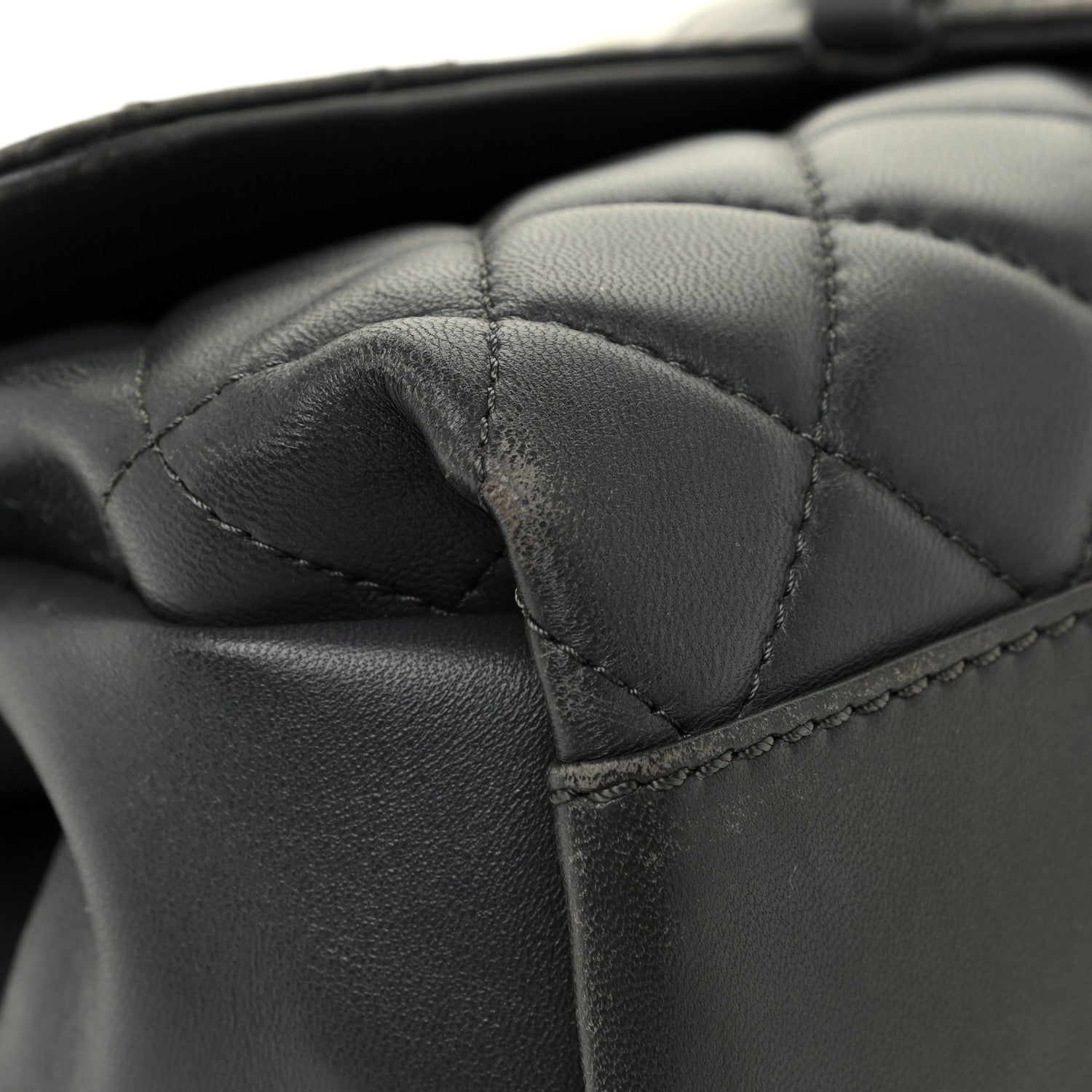 Chanel Lambskin Quilted Jumbo Coco Loop Flap Charcoal Grey 13 of 22