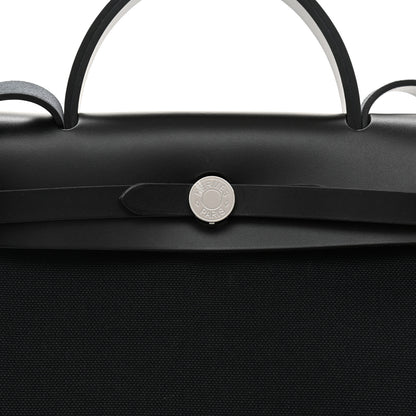 Hermes Military Toile Vache Hunter Herbag Zip Retourne 31 PM Black 9 of 11
