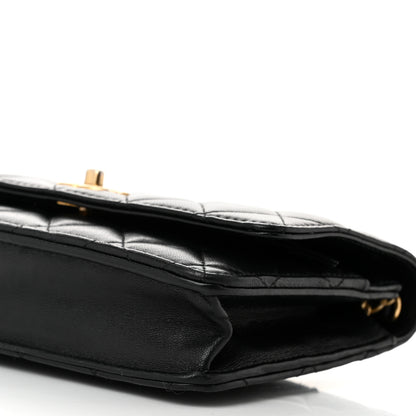 Chanel Lambskin Quilted CC Pearl Crush Wallet on Chain WOC Black 11 of 11
