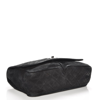 Chanel Ultra Soft Suede Calfskin Large Natural Beauty Flap Black 4 of 7