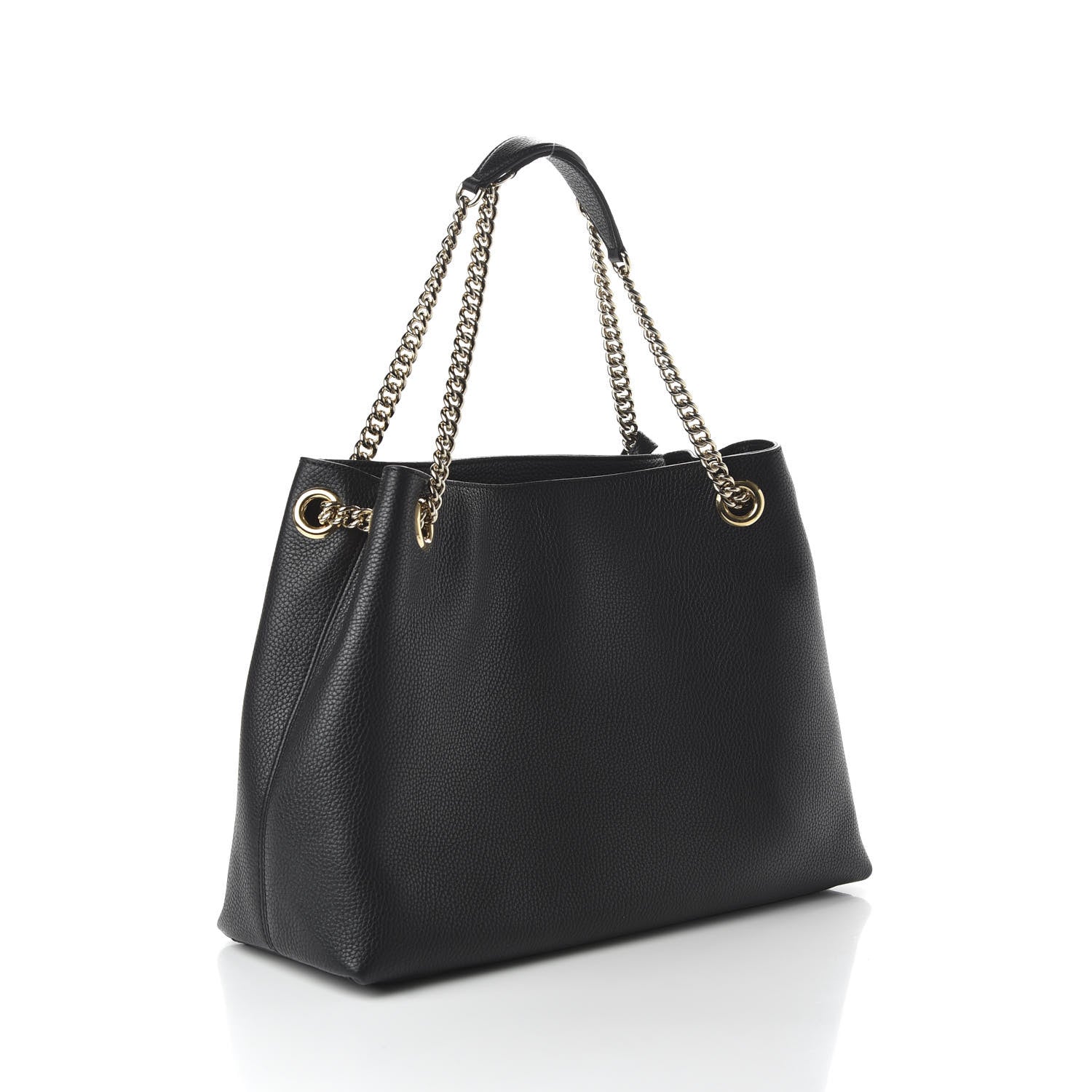 Gucci Pebbled Calfskin Medium Soho Chain Shoulder Bag Black 3 of 10