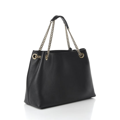 Gucci Pebbled Calfskin Medium Soho Chain Shoulder Bag Black 3 of 10