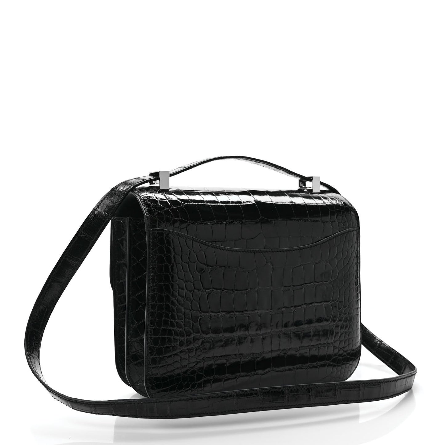Shiny Alligator Enamel Constance 24 Black