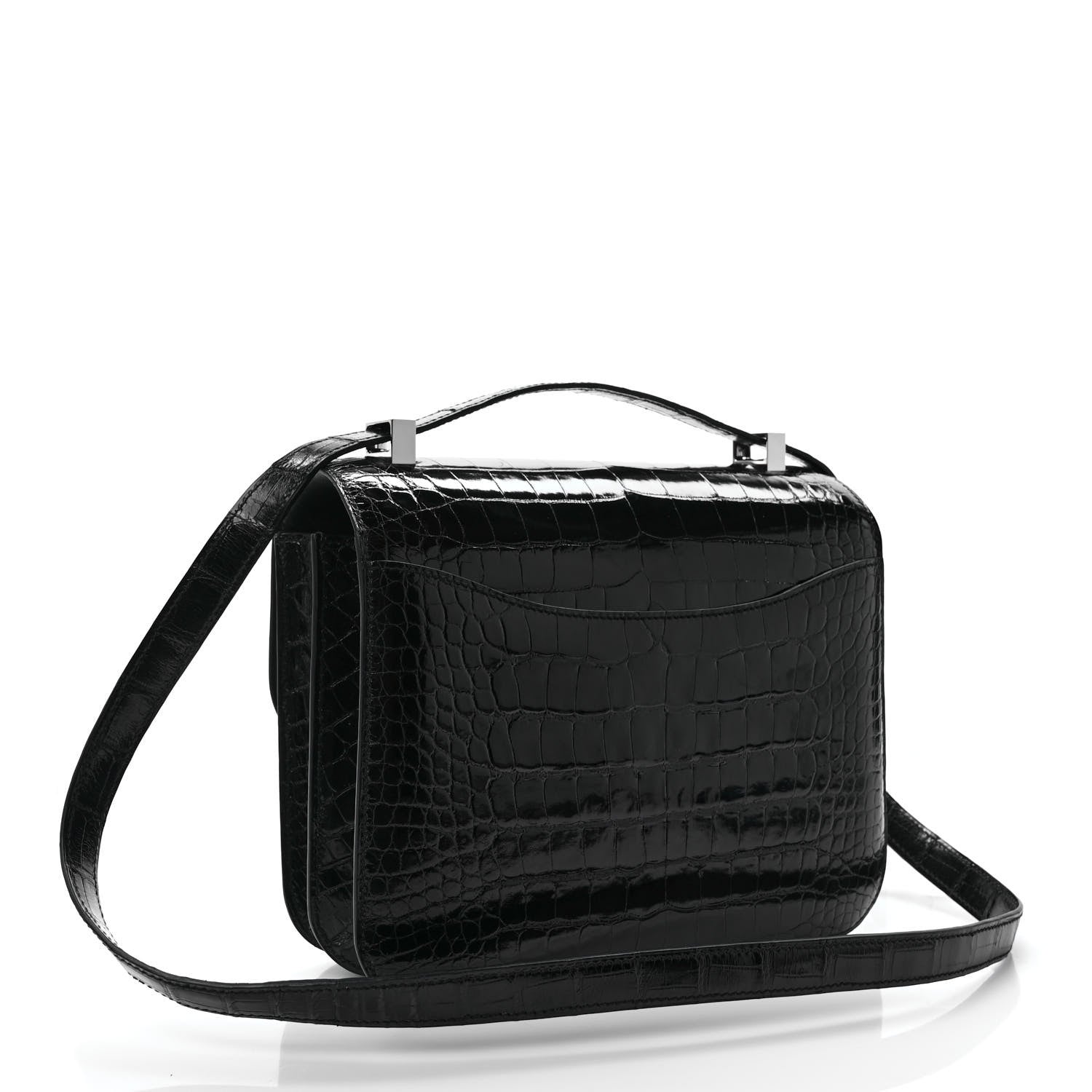 Hermes Shiny Alligator Enamel Constance 24 Black 2 of 8
