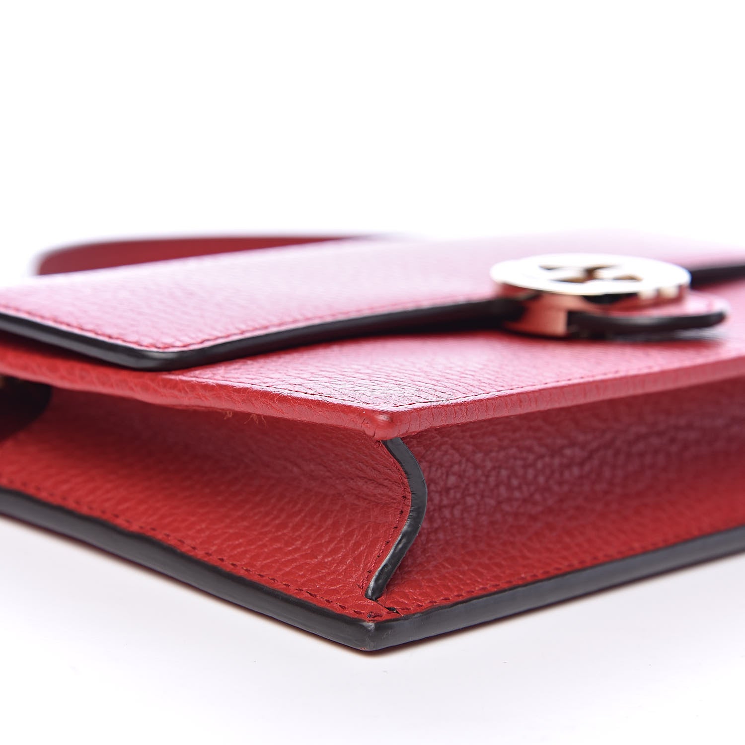 Gucci Dollar Calfskin Interlocking G Chain Wallet Red 8 of 10