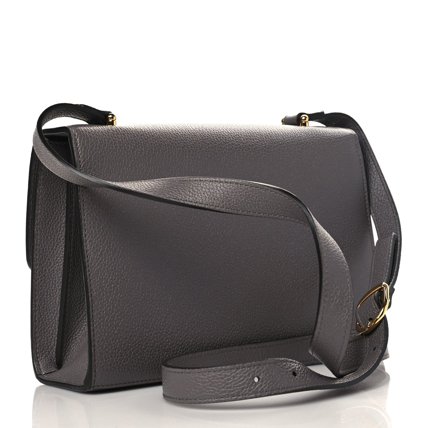 Grainy Calfskin Small Zumi Shoulder Bag Dusty Grey