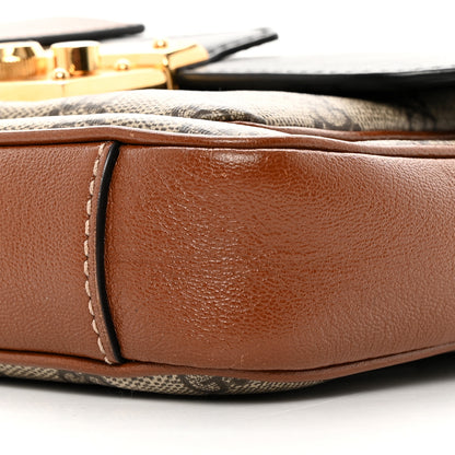 Gucci GG Supreme Monogram New Sakai Lux Calfskin Mini Padlock Flap Pocket Shoulder Bag Beige Ebony Black Cuir 11 of 15