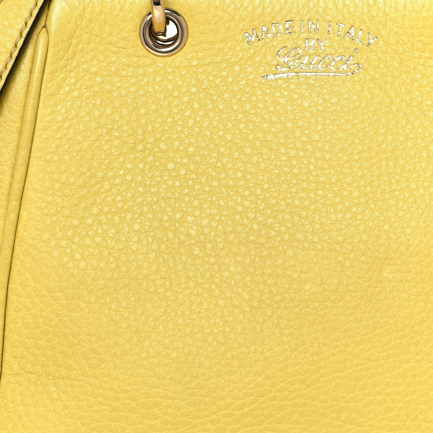 Gucci Calfskin Mini Bamboo Shopper Tote Yellow 7 of 11